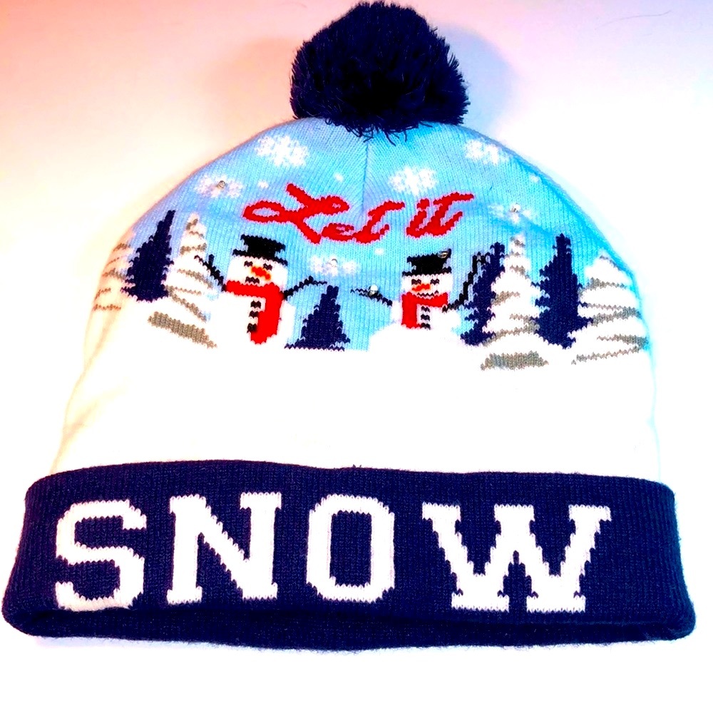 Let it Snow Winter Hat that Lights Up and twinkles